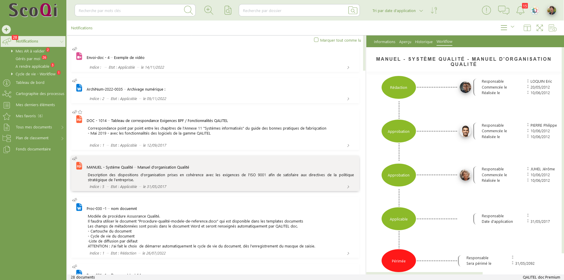 Portail utilisateur de QALITEL doc - Vu dynamique du document diffusé au format PDF - logiciel gestion documentaire qualité